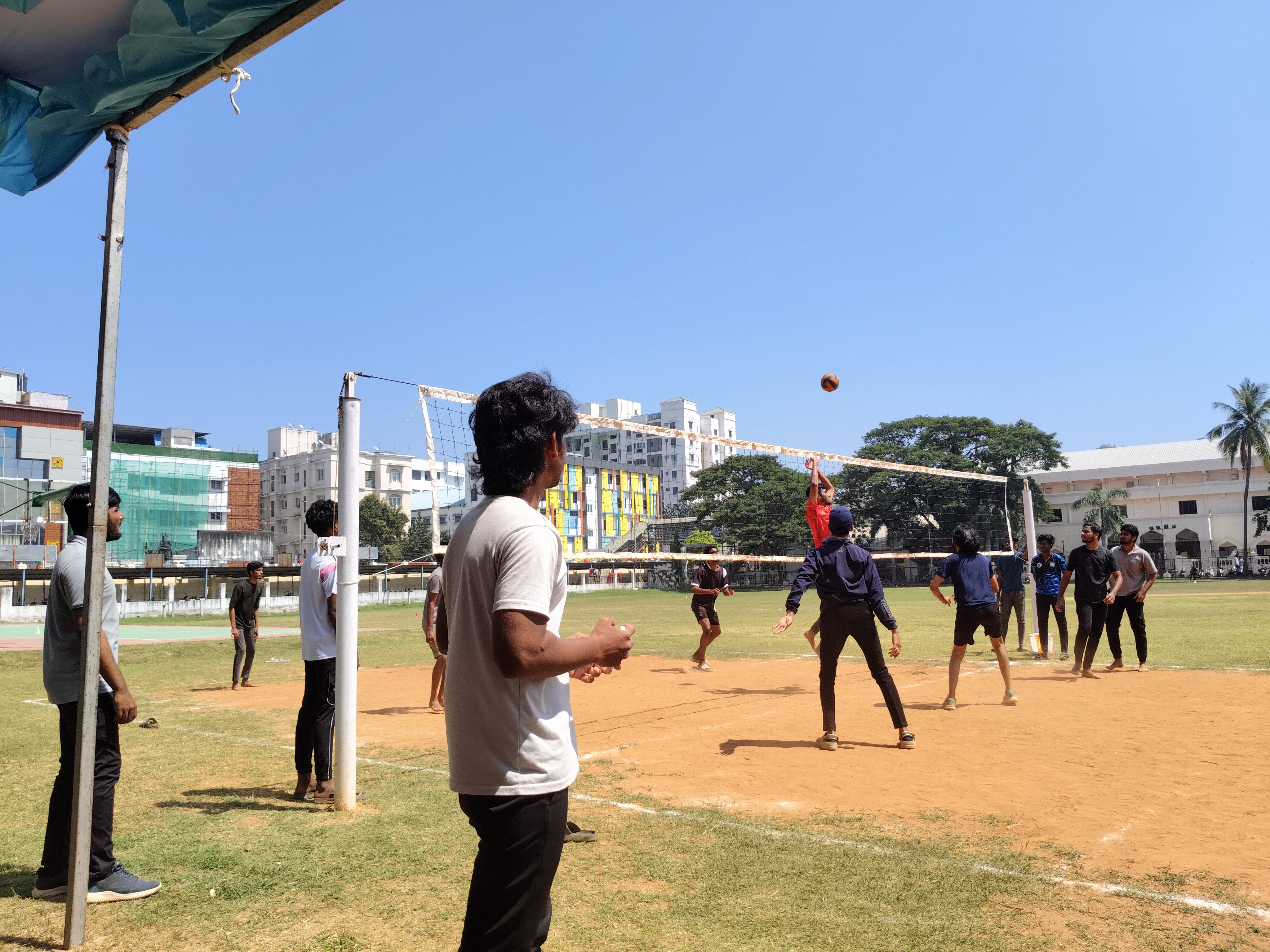 Students at sports event